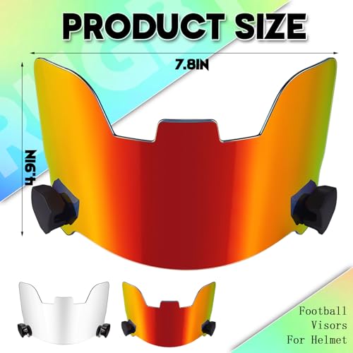 Image of Xuhal 1 /2 /4 Pack Football Visor for Youth Adult Football Helmet Visor Lacrosse Helmet Eye Shield Eye Protection for Sport