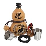 LOORGVEL Bouteille Gourde Chinoise Traditionnelle Étanche avec Bouchon Sécurisé Gourde Décorative Multifonction pour Eau Vin et Boissons Bouteille Portable pour Randonnée et Usage