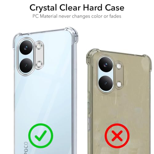 Image of Jkobi Shockproof Crystal-Clear Back Cover for Poco X8 Pro Max 5G (Anti Yellow Case | Drop & Camera Protection | Hard Polycarbonate)