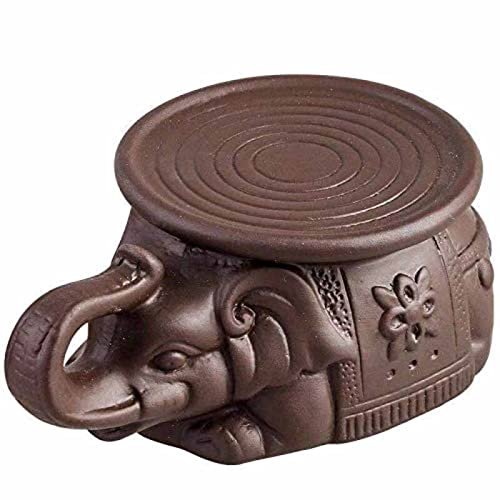 HHORB Almohadilla de Tetera Hecha a Mano, Soporte de Tetera de Elefante Yixing Chino, Almohadilla de Tetera púrpura de cerámica Zisha Gongfu, Accesorios de Juego de té,Rojo Cover