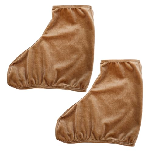 PRETYZOOM Hockey Skate Boot Covers 1 Pair Ice Skate Boot Covers, Polyester Ice Skate Foot Warmer, Metallic Boot Covers for Hockey Skates Ice Skates (Brown) Cross Boot Cover
