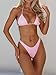 VnimVinter Women Sexy Bikini Set 2 Piece Halter String High Cut Cheeky Thong Swimsuit Bathing Suit (US, Alpha, Small, Regular, Regular, Pink)