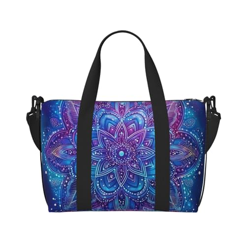 Travel Duffle Bag Mandala Purple Blue Weekender Overnight Bags Luggage Bag for Women Men Waterproof Sports Gym Bag Hand Bag with Shoulder Strap2