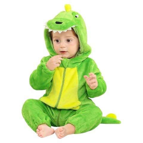 MOMBEBE COSLAND Baby Dinosaur Hooded Romper Cover