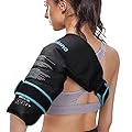 Maginno Shoulder Ice Packs for Injuries Reusable, Heat or Cold Therapy Compression Wrap Flexible Ice Gel Pack for Left Right Shoulder Injuries, Surgery, Rotator Cuff Injuries, Black