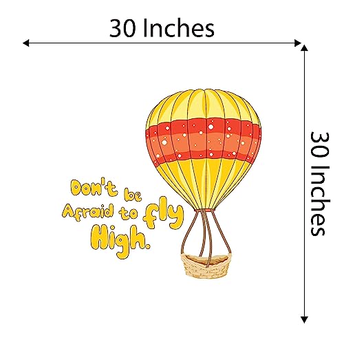 Cute Hot Air Balloon Wall Decal Don't Be Afraid to Fly High Fly High Quote with Shinning Hot Air Balloon - Size: 30 Inch X 30 Inch by Design With Vinyl - Used condition - Image 4