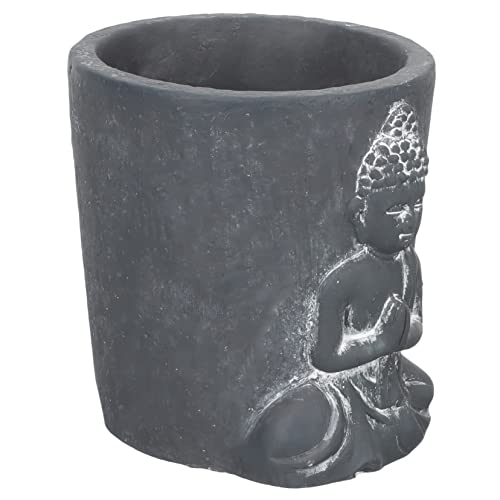 Pot de fleurs tête de Bouddha ciment déco pour intérieur - 2