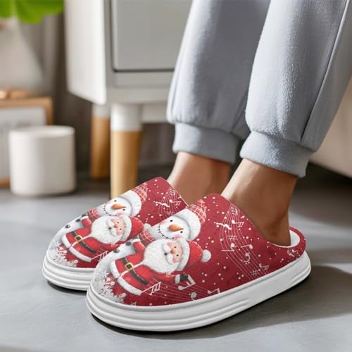 Women's Memory Foam Cotton Platform Slippers for Christmas Day House Slippers for Indoor Outdoor3