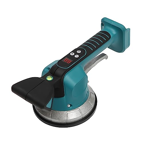 Tile Vibration Leveling Machine Portable Adjustable Speed 16000rpm Tiler Vibrator Tool w/Ten Suction Cup Digital Display Lock for Floor Tile Wall 5.7inch Suction Pad (Battery NOT Included)