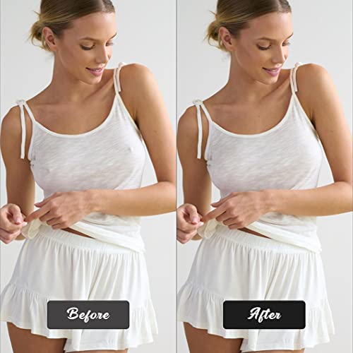 Quxiang 4 Pairs Pasties Women Nipple Covers Reusable Adhesive Silicone Nippleless Covers Bra For Dress Cream (2 Round+2 Flower) #TOP2