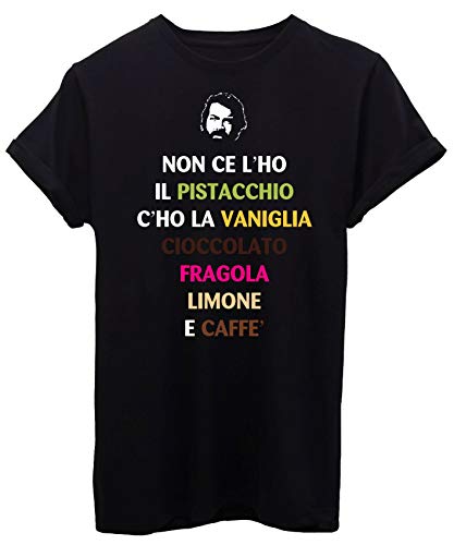 iMage T-Shirt Gelato Pistacchio Non ce L'Ho Il Pistacchio - Famosi Nera - S Donna