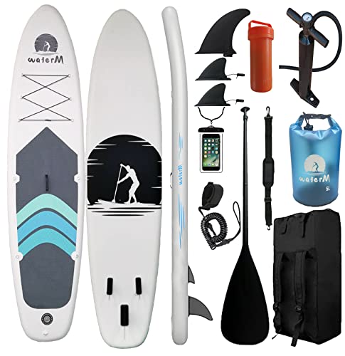 Image of WaterM Inflatable Paddle Boards for Adults (11'x32 x6) Inflatable Paddle Board -SUP Board -Stand Up Paddleboard Inflatable -Standup Paddle Board -Drift Paddle Board Inflatable -Blow Up Paddle Board