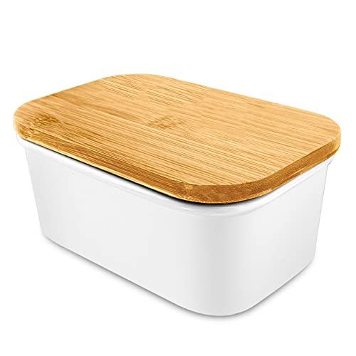 Butter Dish, Ceramic Butter Dish With Lid, Large Butter Keeper Perfect For 2 Sticks Of Butter And Keep Your Butter Soft, Safe To Dishwasher #TOP22