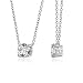 Platinum-Plated Sterling Silver Swarovski Zirconia Round Solitaire Pendant Necklace, 2cttw