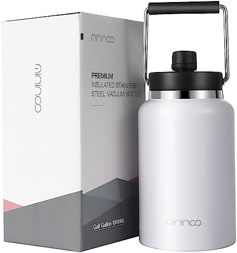mininoo Insulated Stainless Steel Water Bottle with Straw Lid, 35oz/1000ml, Double Wall Vacuum Insulated Water Bottle Leakproof, Strong for Cycling, Gym, Work, and Travel, Black