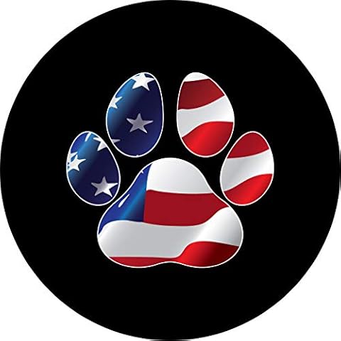 Tire Cover Central Pet Paws Flag Spare tire Cover (Select tire Size/Back up Camera Option in menu) Cover