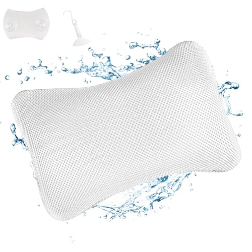 VMUTGA Badewannenkissen, Ergonomisches Kissen für das Badezimmer, Badekissen mit 2 starken Saugnäpfen, Spa-Badewannenkissen für Optimale Nacken Entspannung