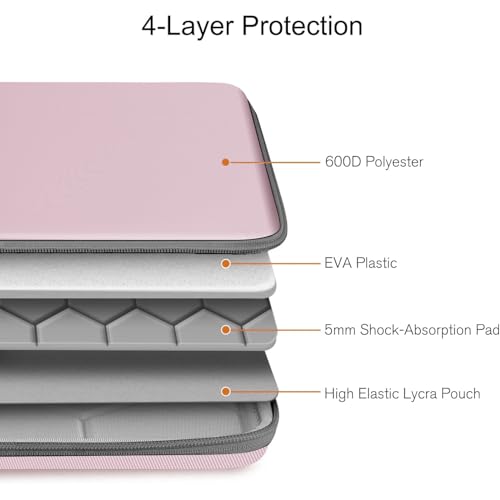Image of MOCA EVA Hard Laptop Sleeve for 14 inch - 15 inch Laptop MacBook Air 15, HP 15s, Dell Inspiron 15, ASUS Vivobook 15 | Tailored Fit 14.5x10.2 Inch Internal Shockproof Cover (Pink)