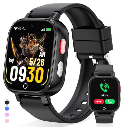 Transformers 4G Kids Smart Watch Phone, GPS, Video Call, Waterproof - Black - image 8