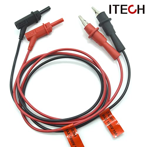 Image of ITECH 10A Alligator Clip - Banana Plug Test Lead for Lab Power Supply Electronic Load A Pair of Red and Black Test Line IT-E30110-AB 1m