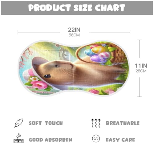 Capybara Easter Eggs Baby Burp Cloths Muslin Soft Burp Cloth Rags Cotton Burp Clothes Absorbent for Newborn Girl Unisex Boy 1 Pack 22x11 Inches2
