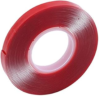 Daylyric Double Sided Crafting Mounting Red Liner Tape Crystal Clear, Super Sticky Acrylic Adhesive, Acid Free,6Mm
