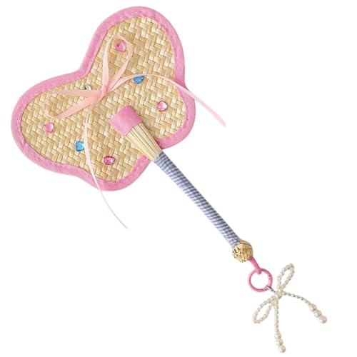 Ventilador chino Zuasdvnk, ventilador de mano tejido,Lindo abanico de paja - Favores de fiesta de boda, decoración de pared de granja rústica, accesorios decorativos para mujeres para niñas
