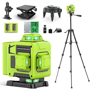Laser Level 360 Self Leveling with Tripod,CinusLinus 4D Lazer Level,4×360° Cross Line Laser for Construction Project Renovation,Floor Tile, Laser Level Lines Tool