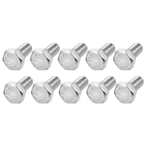 Image of METALLIXITY Hex Bolts (M6-1x12mm) 25Pcs, 304 Stainless Steel Coarse Fully Threaded Hex Head Screw Bolt Machine Screws - for Furniture Repair, Silver