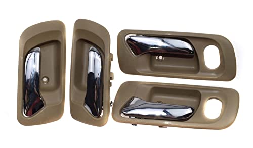 Eynpire 8031 Beige Interior Door Handle Compatible With 1999-2004 Honda Odyssey; 1998-2002 Honda Accord Sedan - Set Of 4 #TOP1