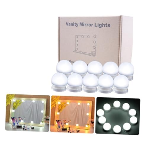 iplusmile 10 Piezas Cadena De Bombillas Led Temperaturas De Color Luces Led Para Espejos De Tocador Estilo Romántico Para Baño o Mesa Para Espejo De Tocador