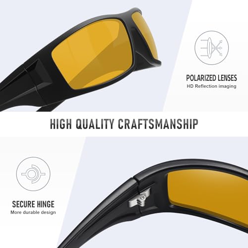 Image of Polarized Sports Sunglasses for Men Women,Driving Fishing | UV400 Protection Anti-Glare Lens, Wrap Around Sunglasses for Cycling,Hiking,Golf & Outdoor Sports Unbreakable Frame