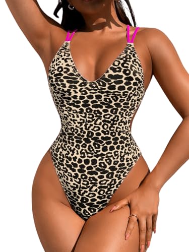 Image of ShawGobow Sexy Swimsuit for Women,Backless Scrunch Butt High Cut Monokini,One Piece Cheeky Bathing Suit Beach Pool Party
