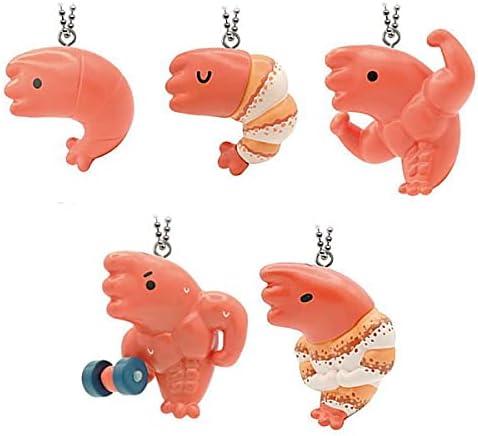 Amazon むきむきえび マスコットボールチェーン ノーマル5種セット シークレットは含みません ガチャガチャ カプセルトイ カプセル玩具 おもちゃ