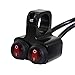 12v 16A Waterproof Motorcycle ATV Bike 7/8inch 22mm Handlebar Double Control Kill Button Headlight Switch Hazard Brake Fog Light ON Off Switches (Red)