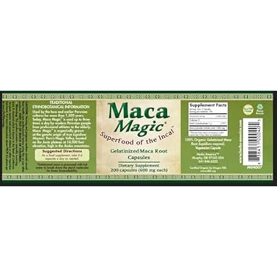 Maca Magic Made with Organic Gelatinized Maca Powder Capsules (200 ct)
