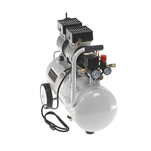 Quipall 6-1-SIL 1 HP 6.3 Gallon Oil-Free Wheelbarrow Air Compressor