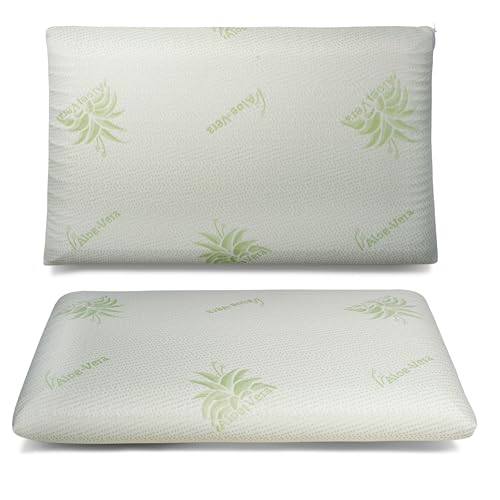 Cuscino in Memory Foam Aloe Vera Guanciale Ortopedico Ergonomico Traspirante Anti Russamento Sfoderabile Supporto Cervicale Saponetta70x40Cm | Leroy Merlin
