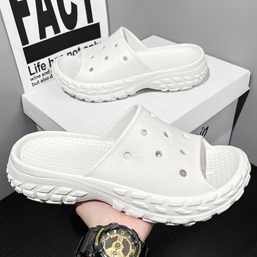 Men's Slide Sandals - Thick Sole Ventilated Beach & Bath Shoes, Non-Slip Comfort US 5-12, 3 Colors2