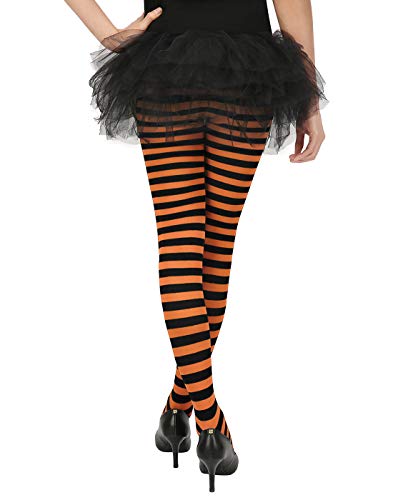 Hde Women's Striped Tights Opaque Microfiber Stockings Nylon Footed Pantyhose #TOP3