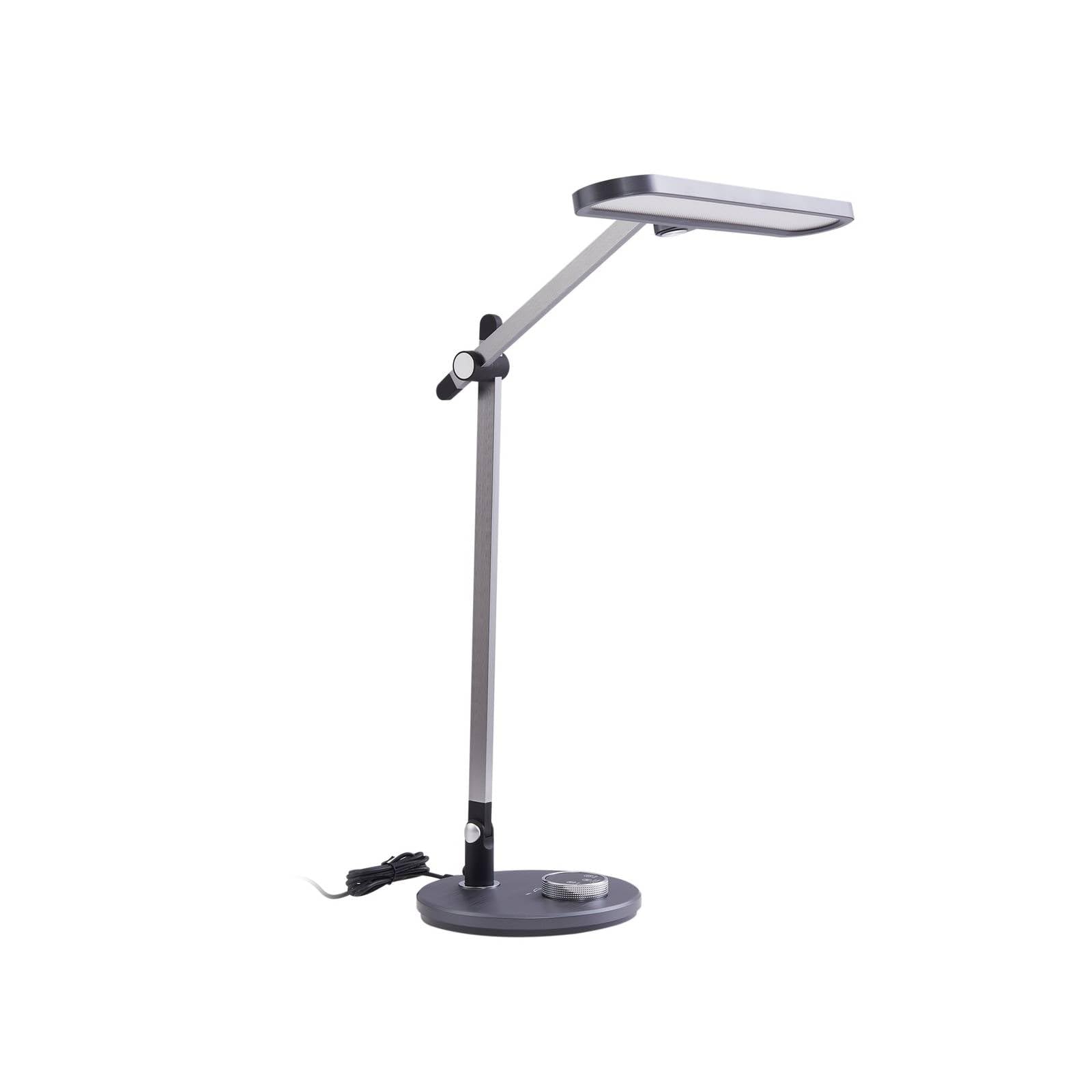 Lindby LED Tischlampe Elvir dimmbar (Modern) in Alu aus Aluminium (1 flammig,) - Tischleuchte Schreibtischlampe Nachttischlampe Wohnzimmerleuchte