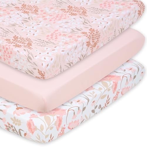 Amazon.com: The Peanutshell 3 Pack and Play Crib Sheets Fitted ...