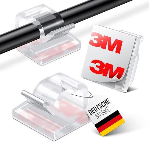 70 Stück Selbstklebende Kabelhalter, Transparent – 20 Große & 50 Kleine Clips Für Kabelmanagement