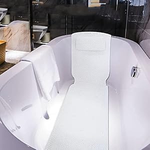 Premium Full Body Bath Pillow For Tub, Extra Soft Neck and Back Support to Relax and Unwind, QuickDry Fabric, Cooling…