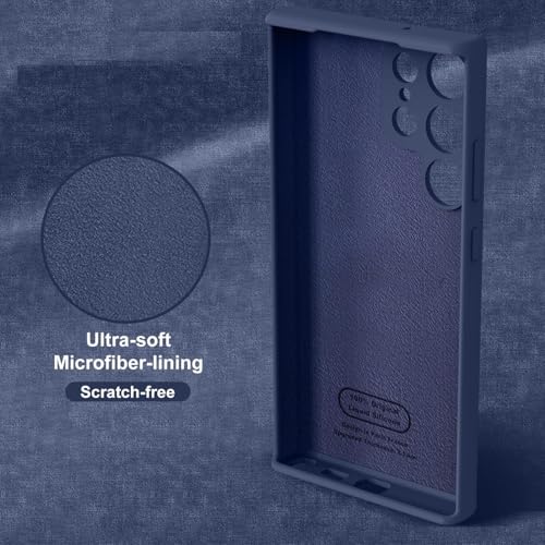 Image of MOBILOVE Back Cover Case for Samsung Galaxy S25 Ultra 5G | Pure Liquid Soft Matte Silicone Case with Logo and Comes with Camera and Screen Protection (Blue)