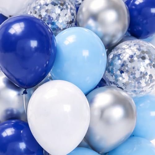 Image of Blue Birthday Decoration Kit with Baby Suit Theme Happy Birthday Banner - Birthday Party Decoration for Boys Kids Celebration - Pack of 52 Pcs
