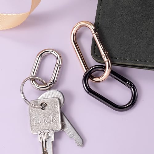 Image of Oval Spring Ring Clips, Metal Keyring Purse Clip