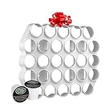 Storage Theory | Peel and Stick Cafe Wall Caddy | 28 Capacity Single Serve Coffee or Tea Pod Wall Display | White Color