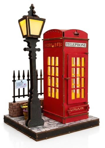 Puzzle 3D en bois London Street maquette cabine téléphonique LED 404|Lab