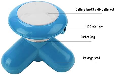 Portable Mini Massager Body Massager Head Processed Vibration Massager, Battery Massager Electric Head For Handheld Massagers With Handle, Electrically Powered[Blue]